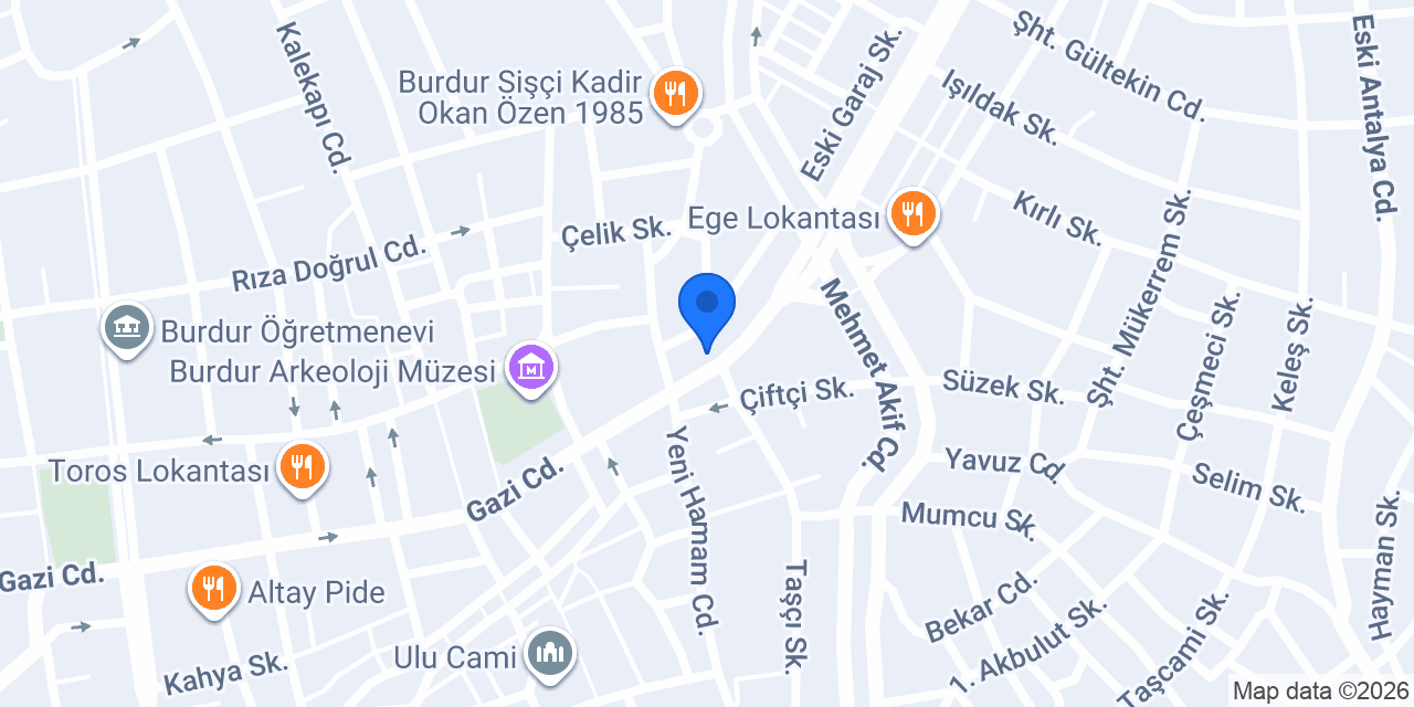 Kuveyt Türk Burdur Şubesi konumu