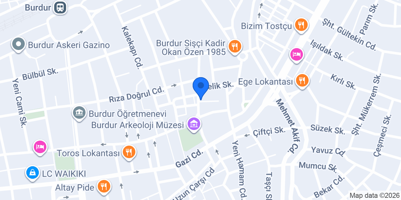 BURDUR DEMİREL HUKUK BÜROSU konumu