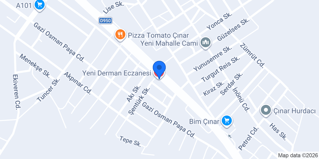 Yeni Derman Eczanesi konumu