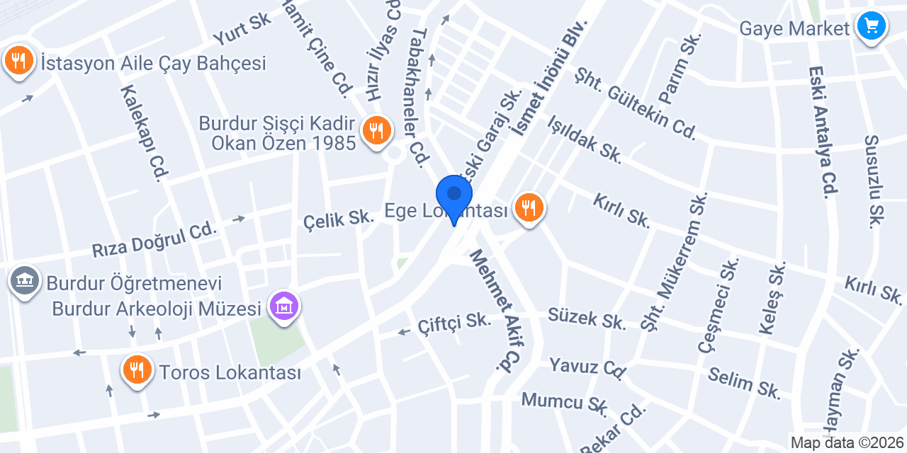 TEB Burdur Şubesi konumu
