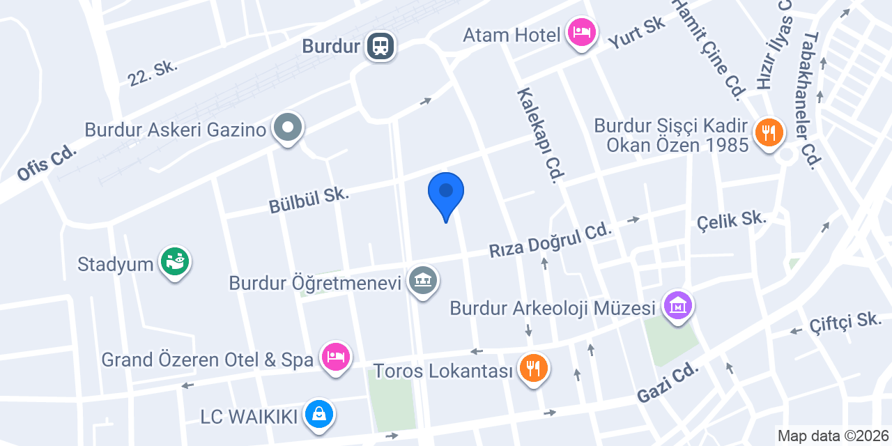 BURDUR SAYAR TAKSİ konumu