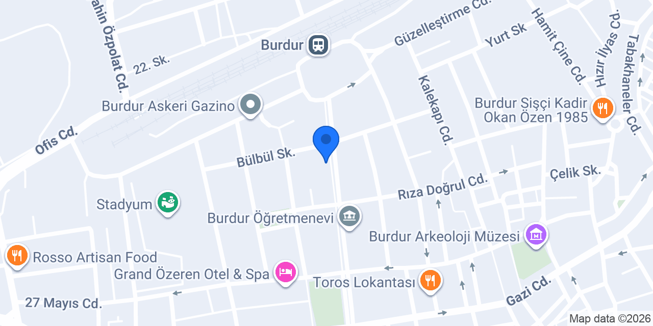 Çikolata Evim Burdur konumu
