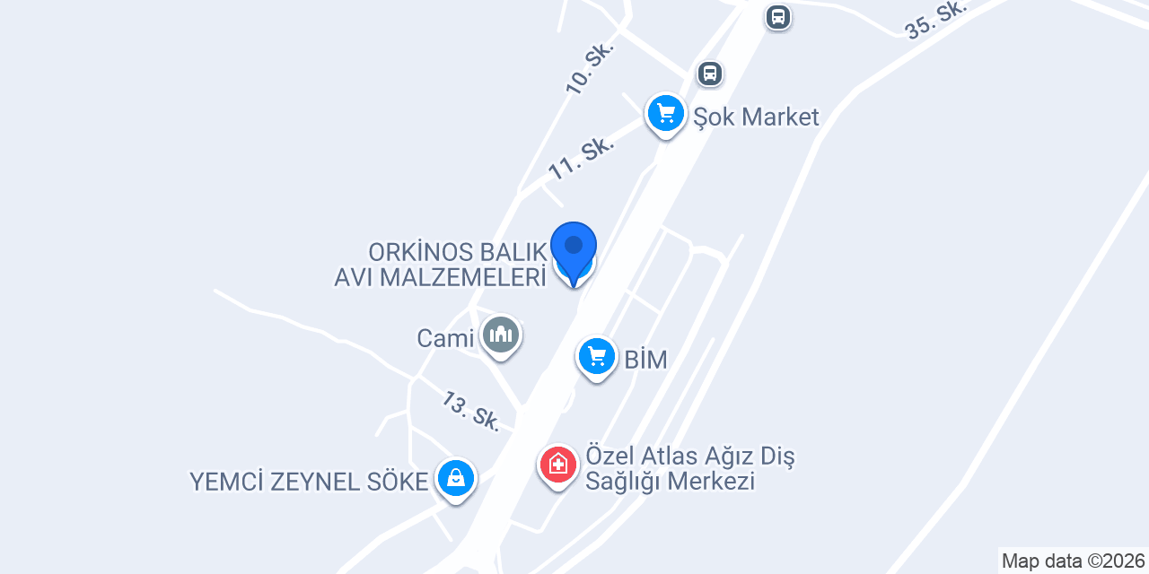 ORKİNOS BALIK AVI MALZEMELERİ konumu