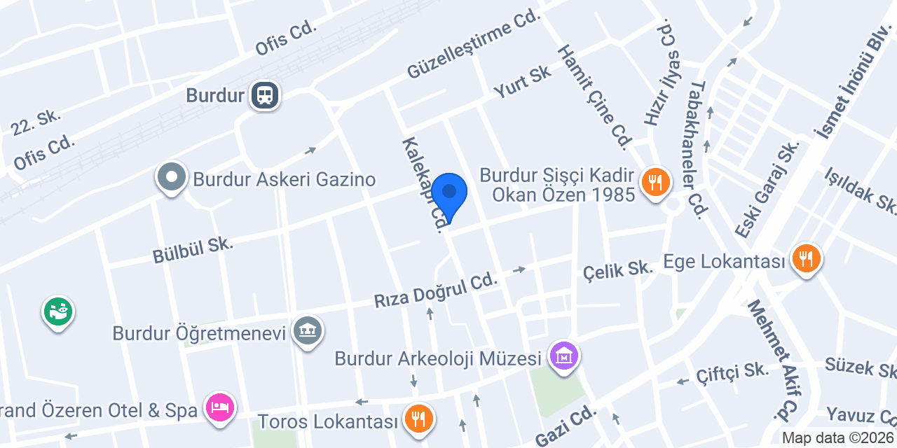 Arda Cam Burdur konumu