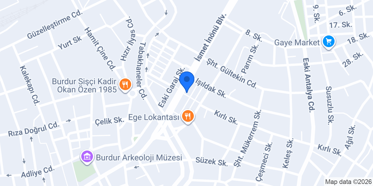İşbir Yatak Burdur konumu