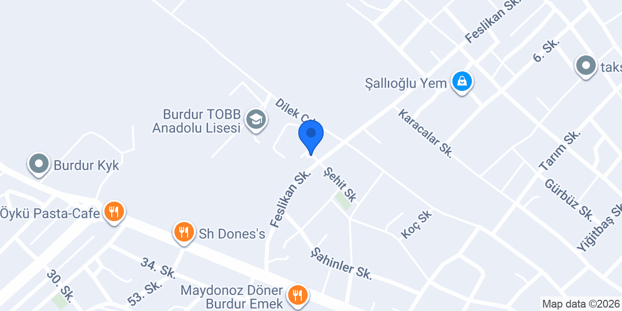 Burdur Özürlüler Derneği Özel Eğitim İlkokulu konumu