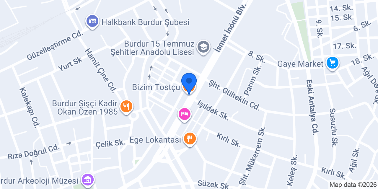 Bizim Tostçu konumu