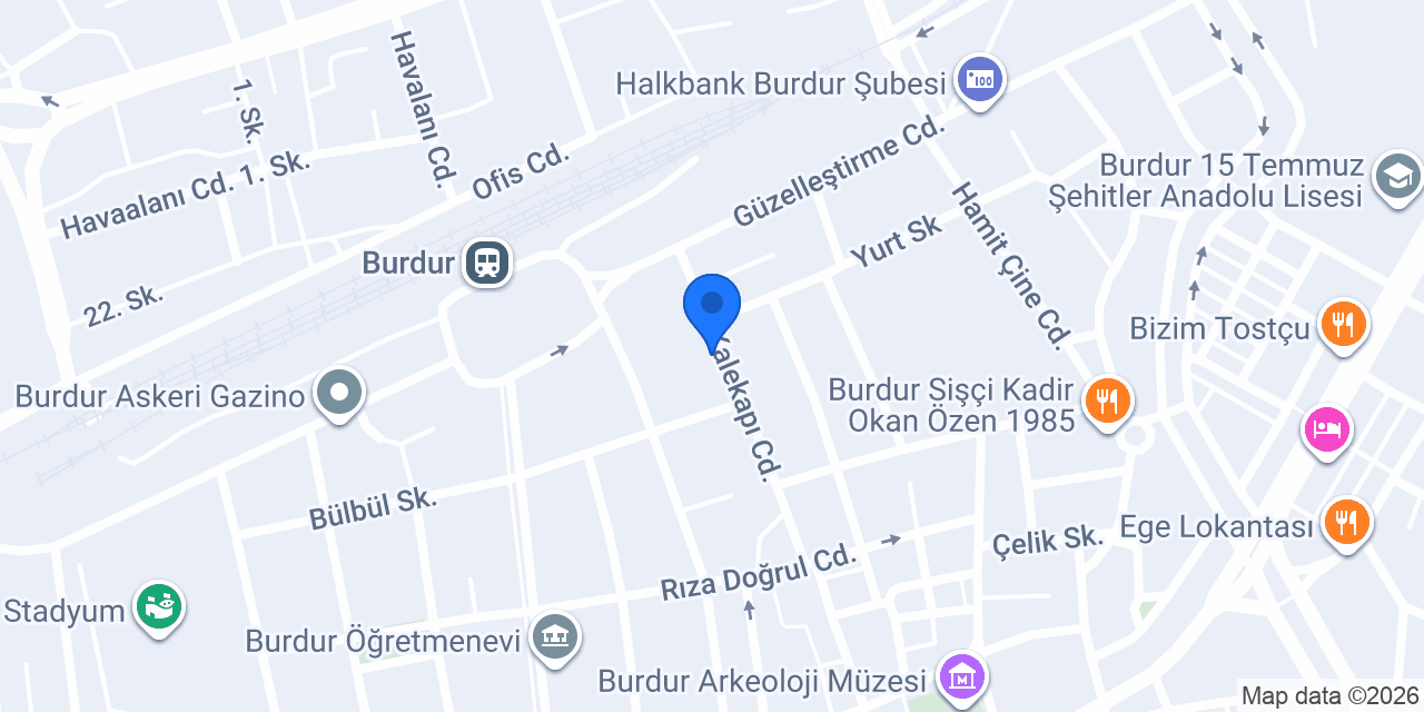 Burdur masaj salonu (Black&white masaj salonu) konumu