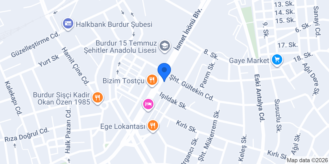 VakıfBank Burdur Şubesi konumu