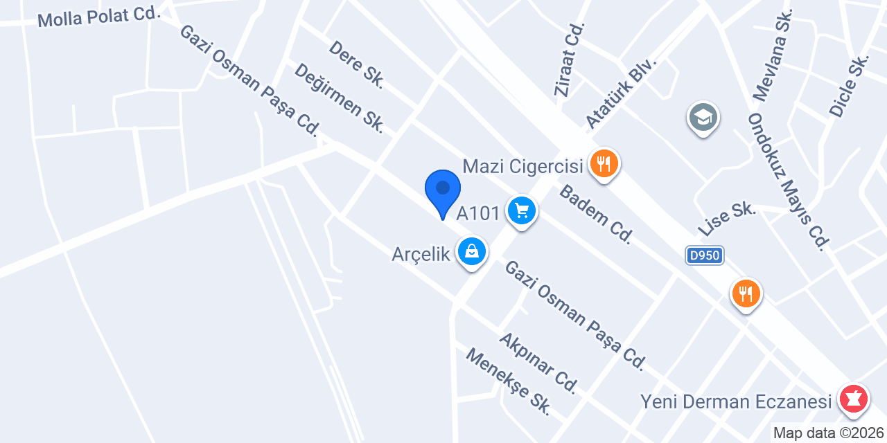 Çınar Erdemir Mobilya ve Dekorasyon konumu