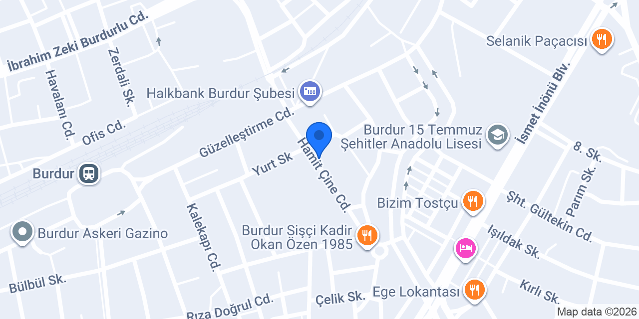 Iyaş Burdur Şubesi konumu