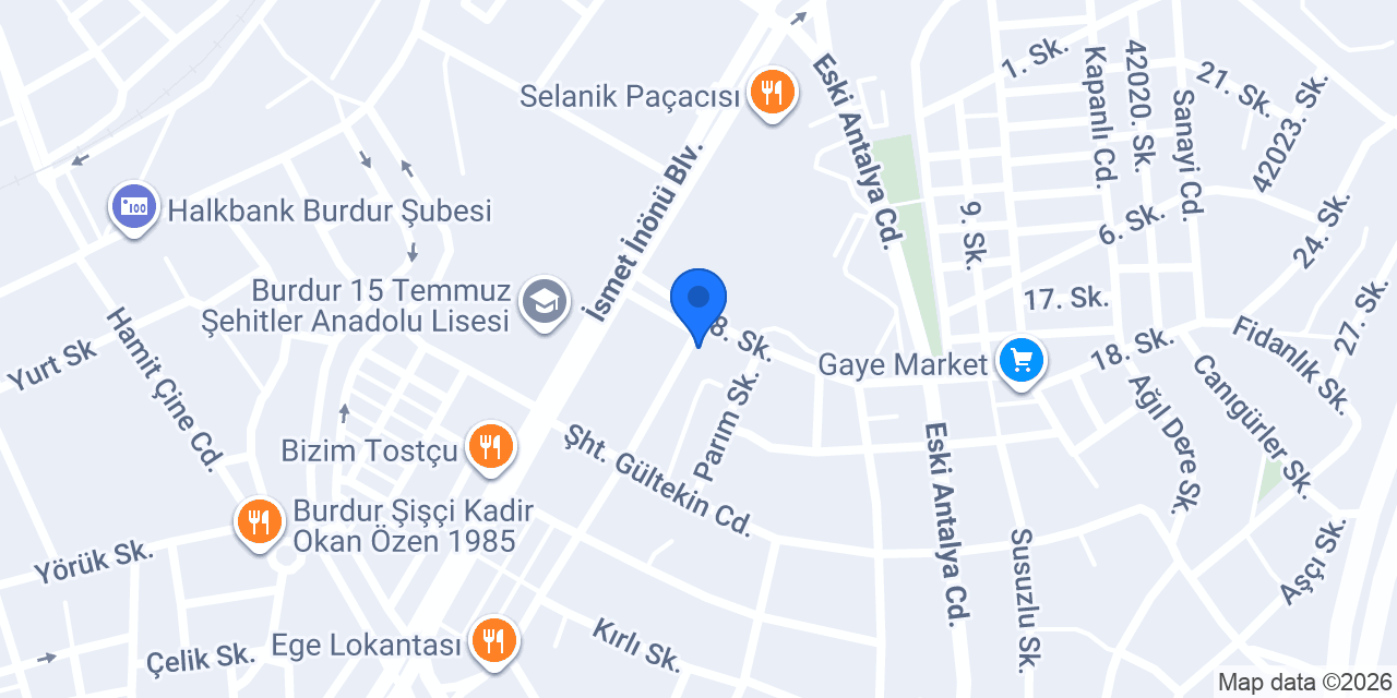 Burdur DB Pilates Studio konumu