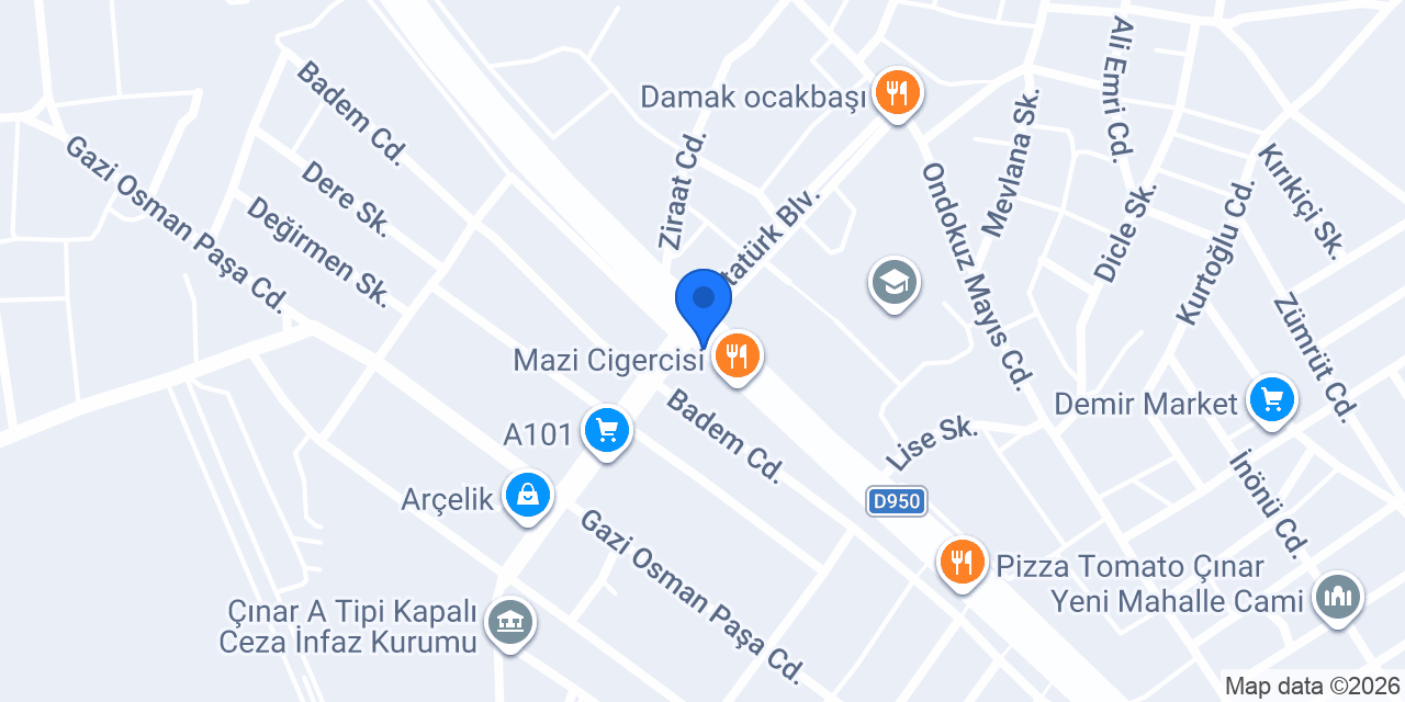 Çınar Ocakbaşı konumu