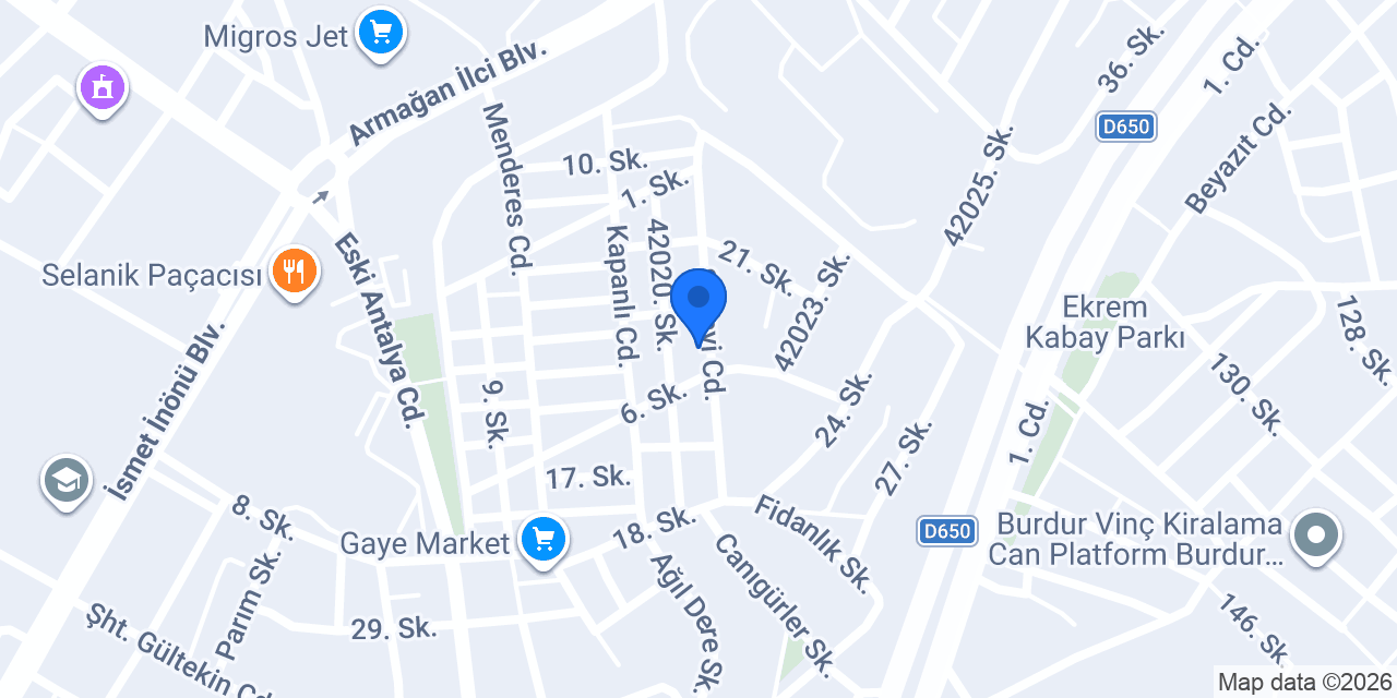 BURDUR kiralik APART BURDUR konumu