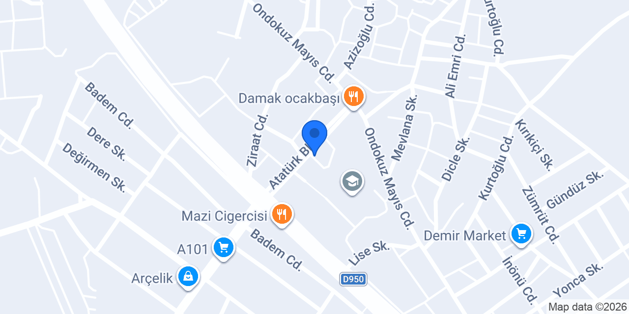Alfabe Kırtasiye konumu