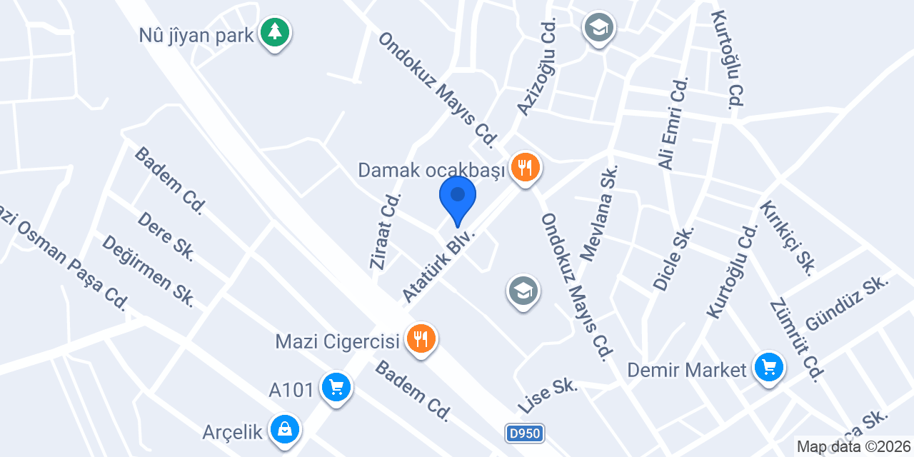 Çınar Vergi Dairesi konumu