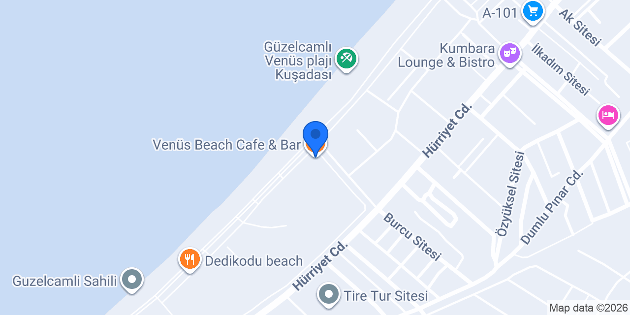 Venüs Beach Cafe & Bar konumu