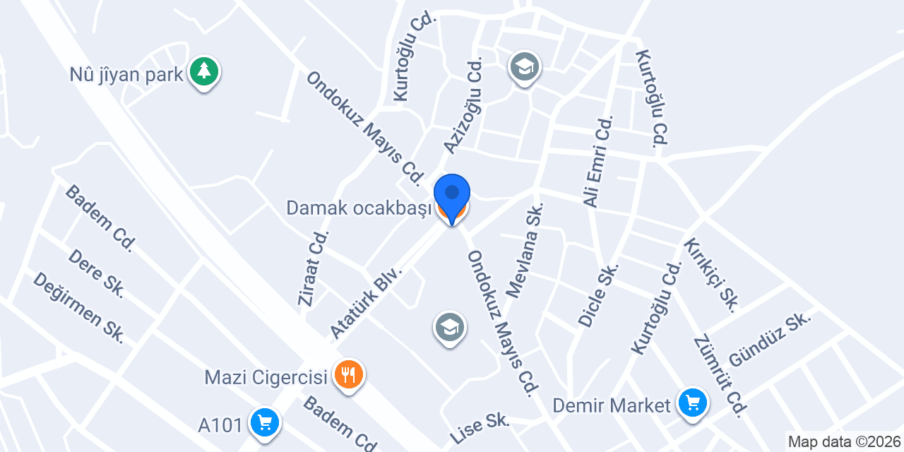 Damak ocakbaşı konumu