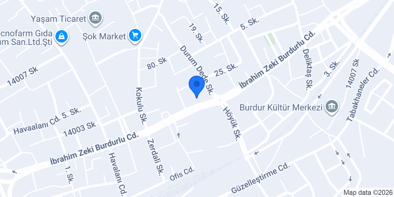 Aras Kargo Burdur Şubesi konumu