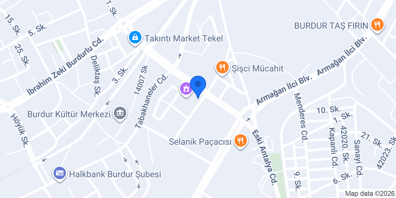 Burdur Ticaret Borsası konumu
