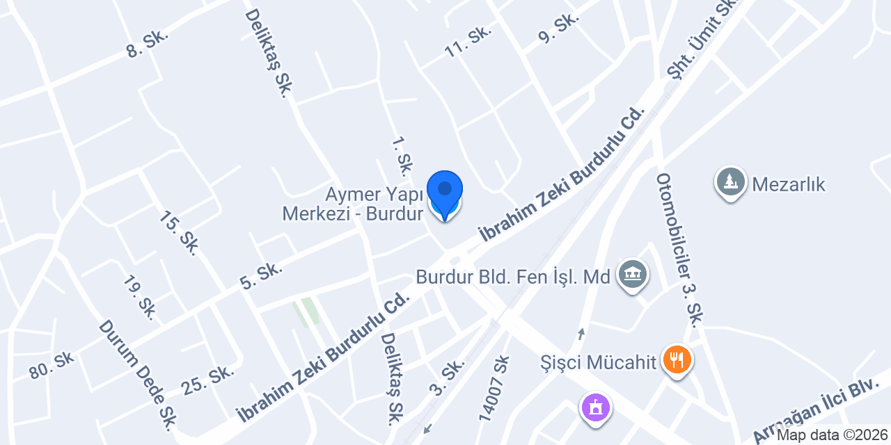 Aymer Yapı Merkezi - Burdur konumu