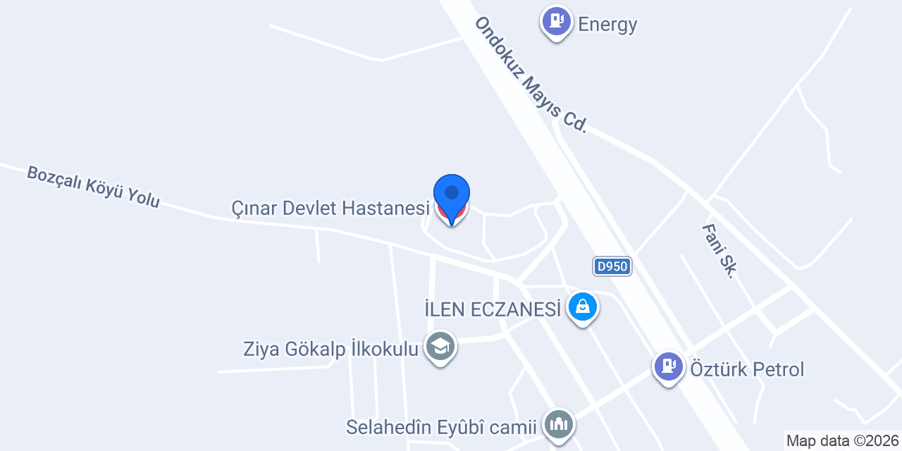 Çınar Devlet Hastanesi konumu