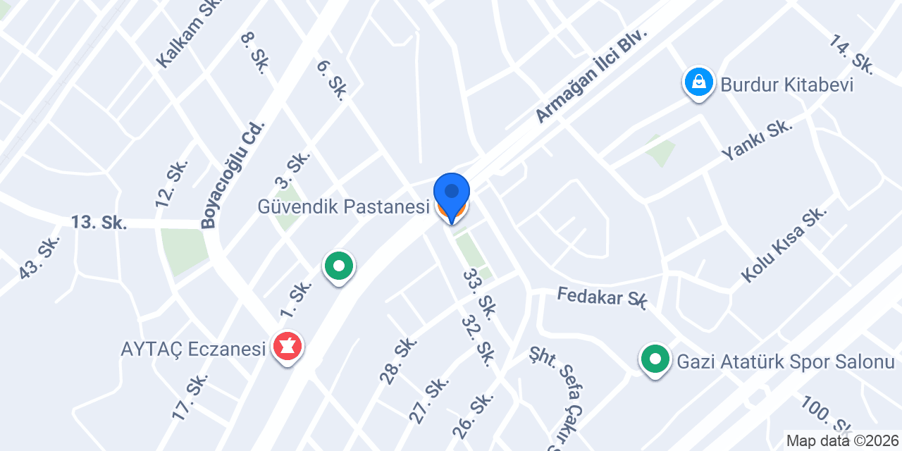 Güvendik Pastanesi konumu