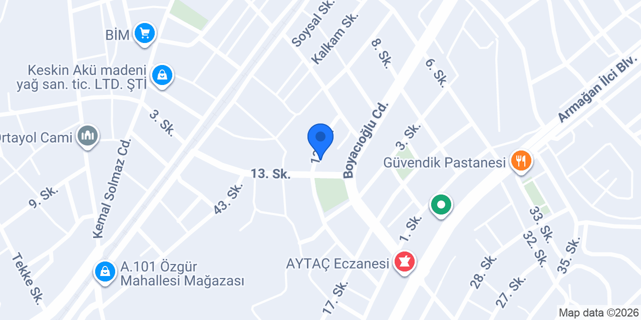Çevik emlak Burdur şube konumu