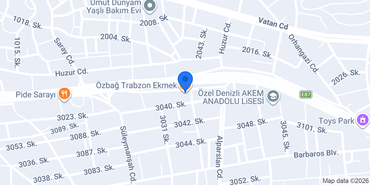 Özbağ Trabzon Ekmek konumu