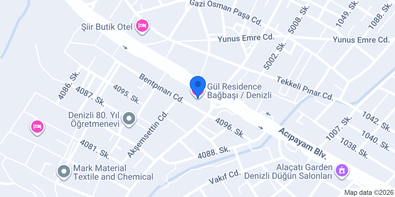 Gül Residence Bağbaşı / Denizli konumu