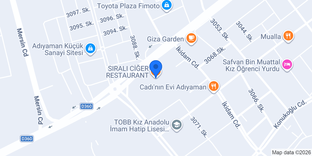 SIRALI CİĞER RESTAURANT konumu