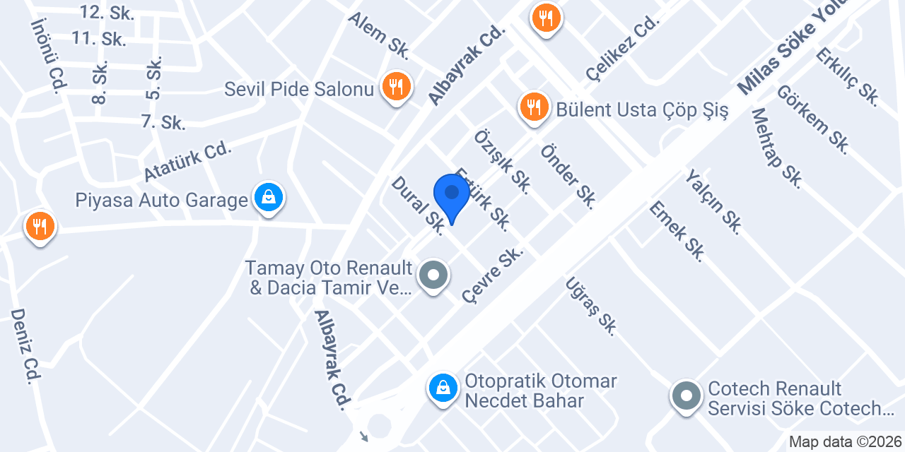 Yaman Oto Yedek Parça konumu