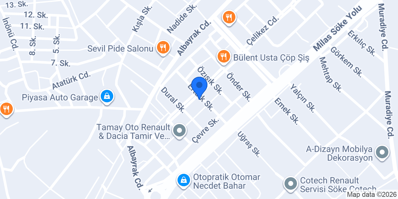 Güler Oto Makas konumu
