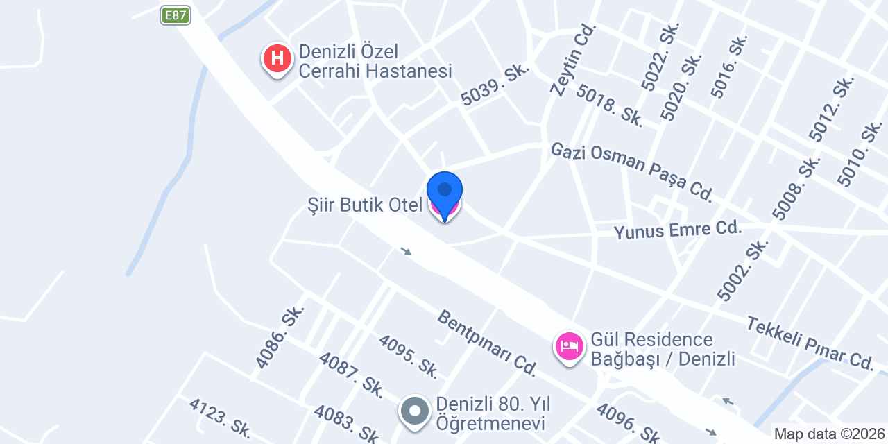 Şiir Butik Otel konumu