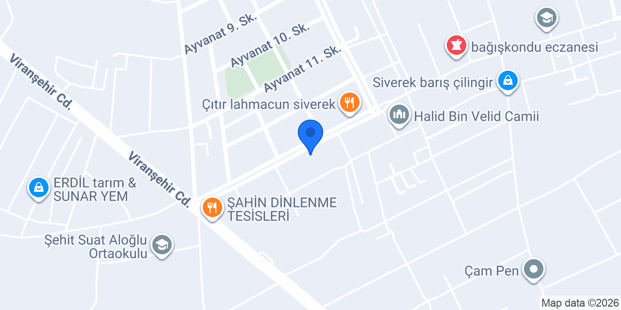 SİVEREK FİZİK TEDAVİ MERKEZİ konumu