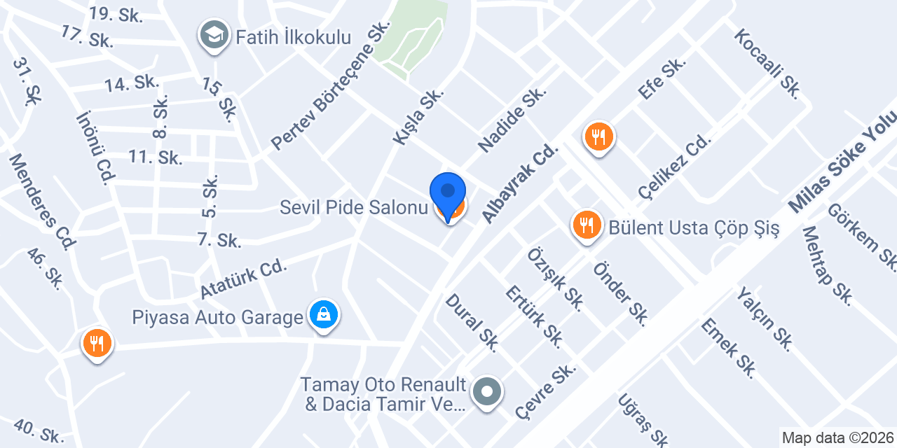 Sevil Pide Salonu konumu