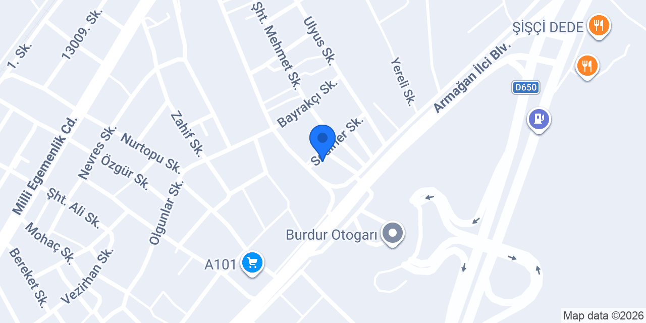 MURAT OTOMOTİV BURDUR konumu