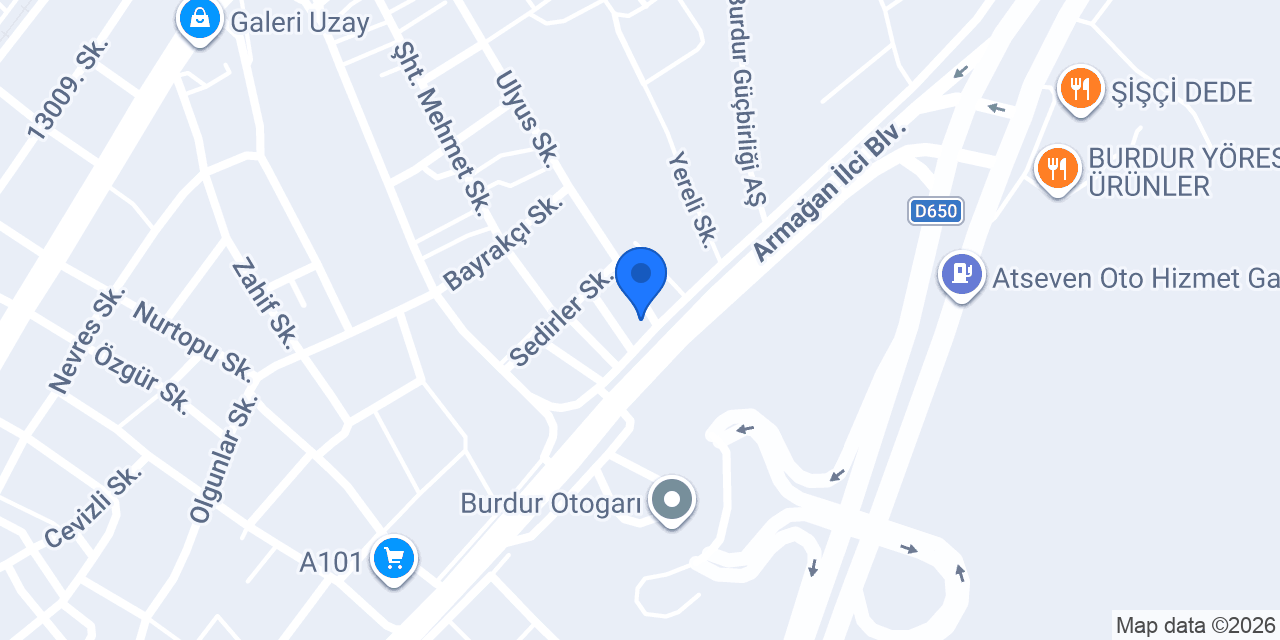 MESUT OTOMOTİV BURDUR konumu