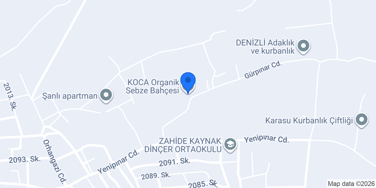 KOCA Organik Sebze Bahçesi konumu