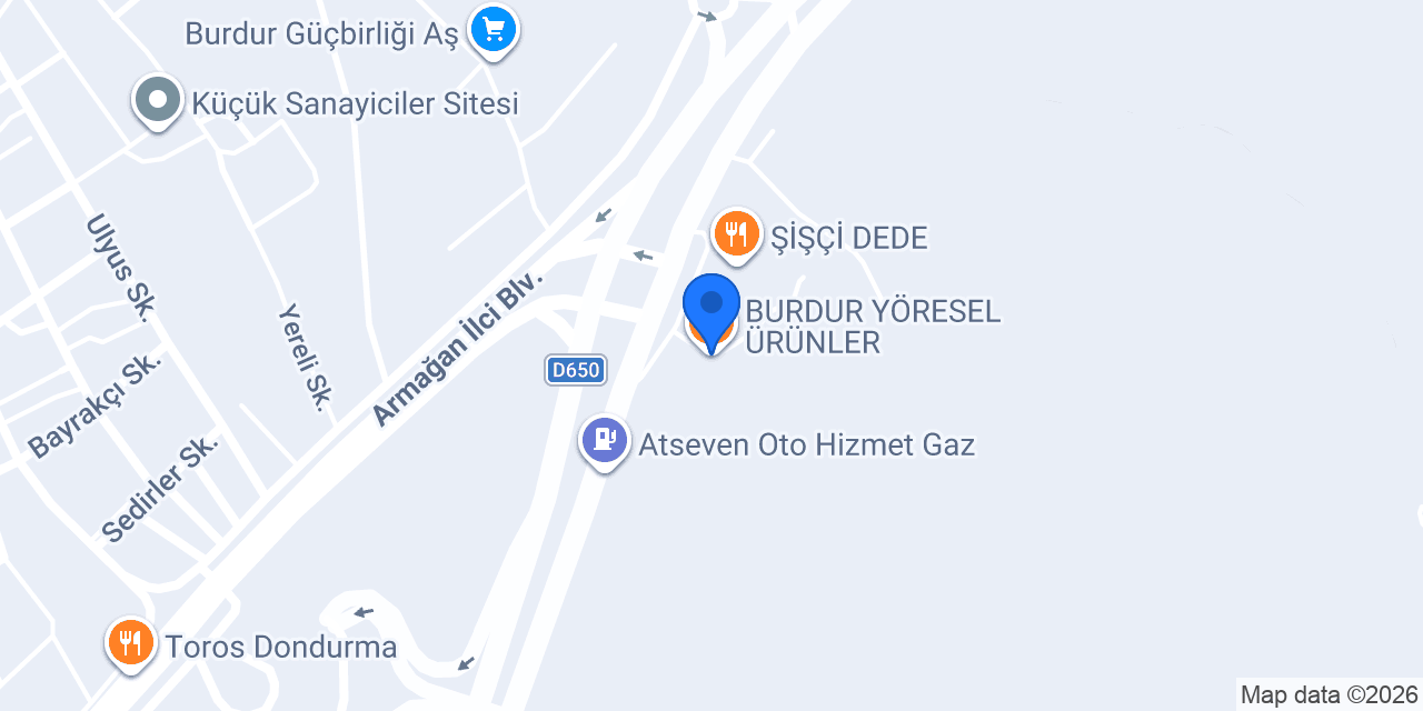 BURDUR YÖRESEL ÜRÜNLER konumu