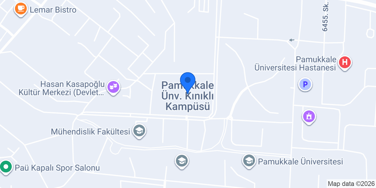 Pamukkale Üniversitesi Kınıklı Kampüsü konumu