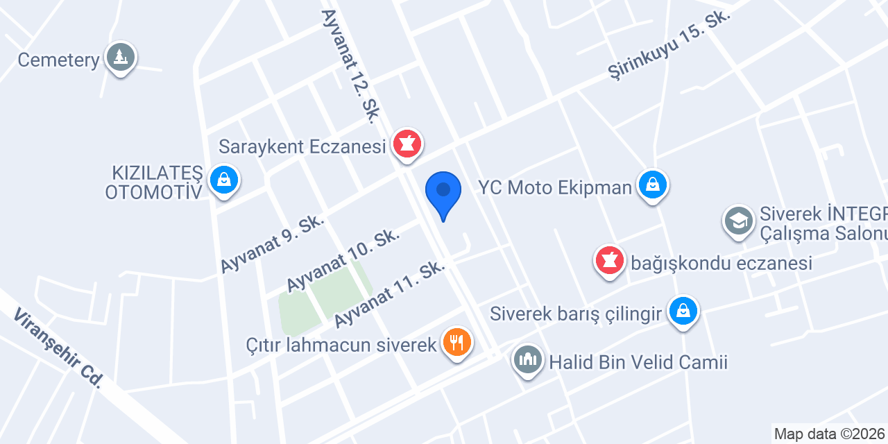 Siverek taç perde satış noktası konumu