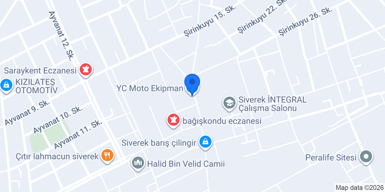 YC Moto Ekipman konumu
