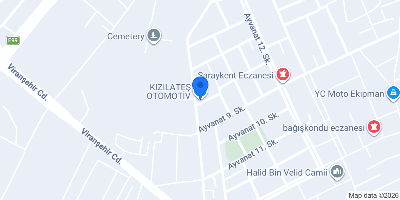 KIZILATEŞ OTOMOTİV konumu