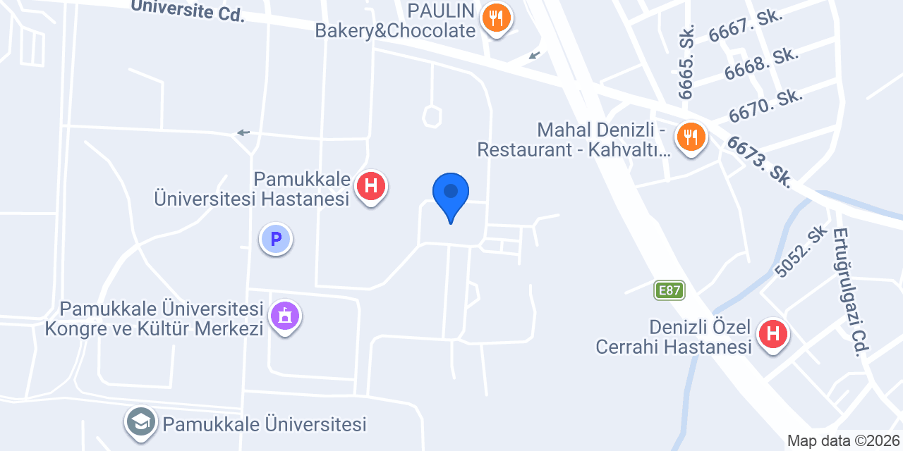 Pamukkale Üniversitesi Diş Hastanesi konumu