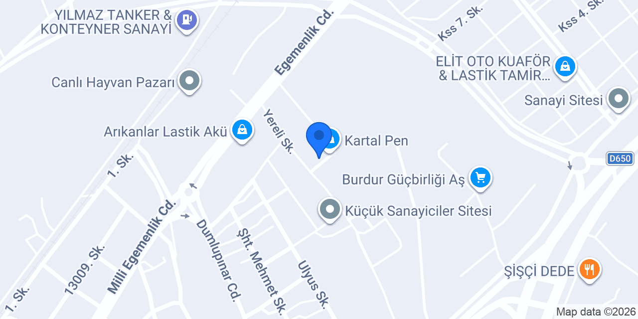 Burdur Yalıtım Mantolama Söve Fabrikası konumu