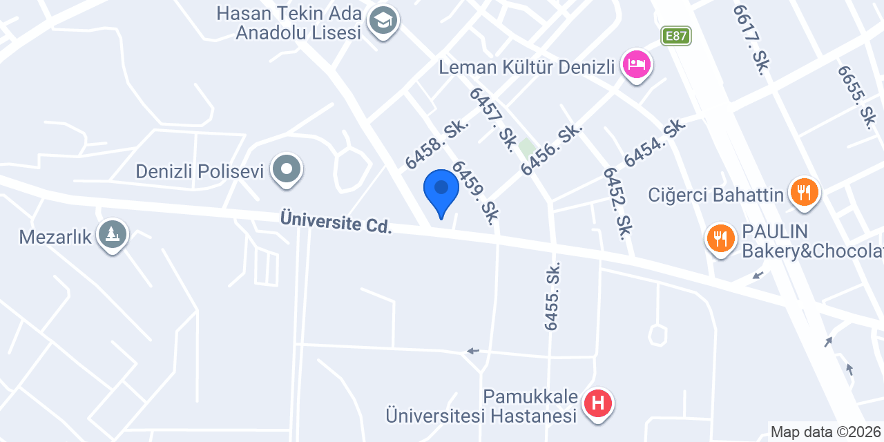 Garanti BBVA Pamukkale Üniversitesi Şubesi konumu