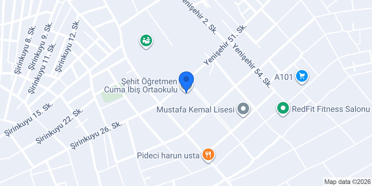 Şehit Öğretmen Cuma İbiş Ortaokulu konumu