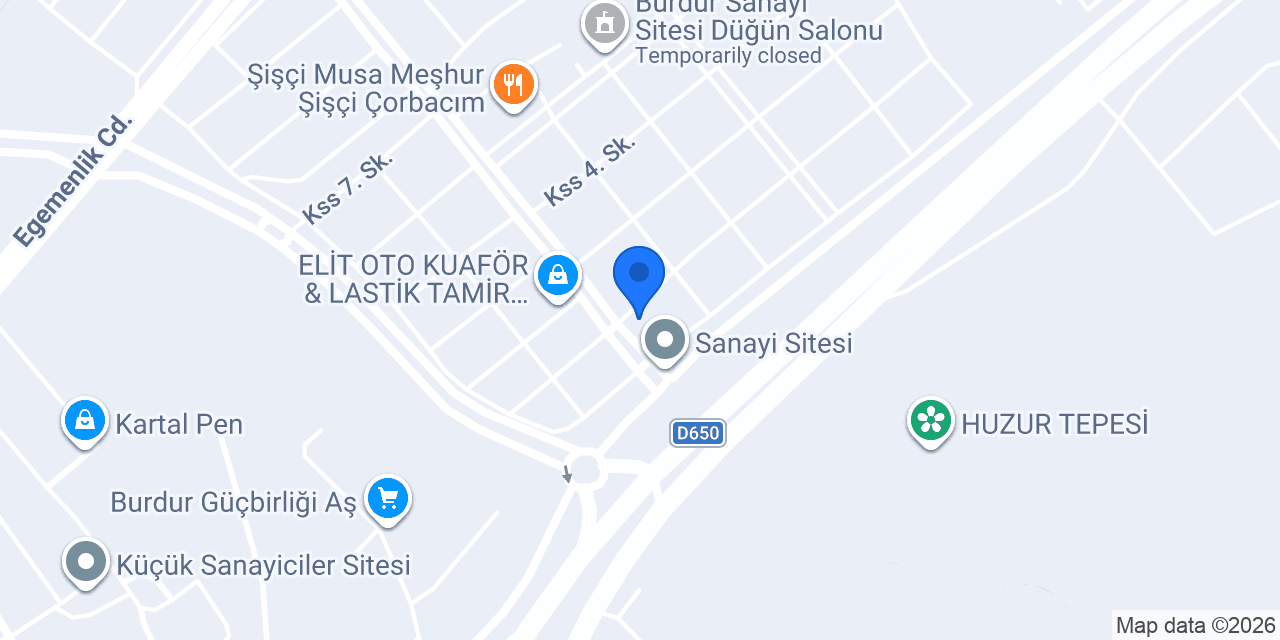 Doğan oto döşeme Burdur konumu