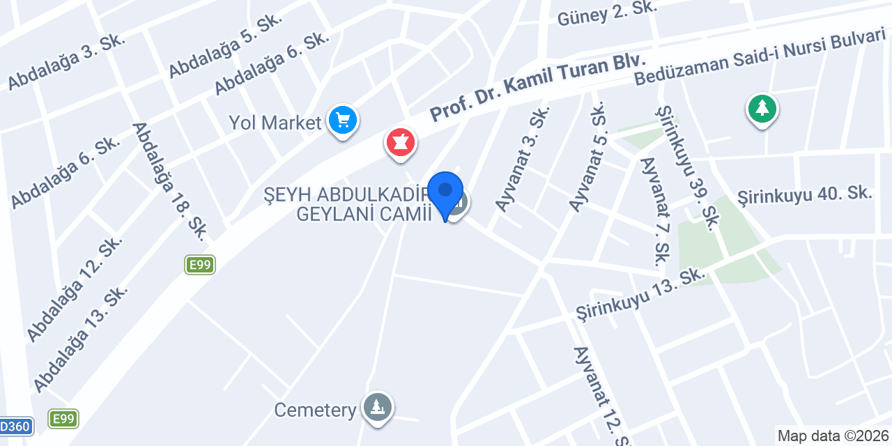 ŞEYH ABDULKADİR GEYLANİ CAMİİ konumu